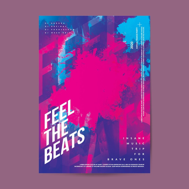 PSD modèle de flyer de fête musicale