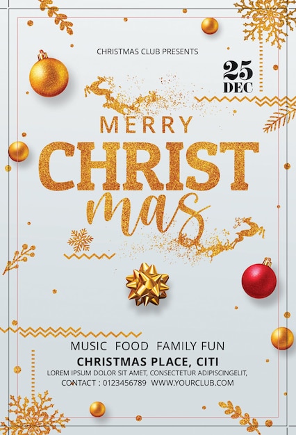 modèle de flyer de fête de Noël