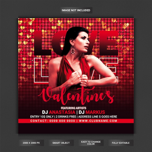 Modèle De Flyer De Fête De La Saint-valentin