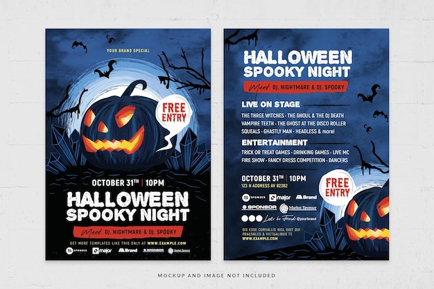 Modèle De Flyer Halloween Jackolantern En Psd