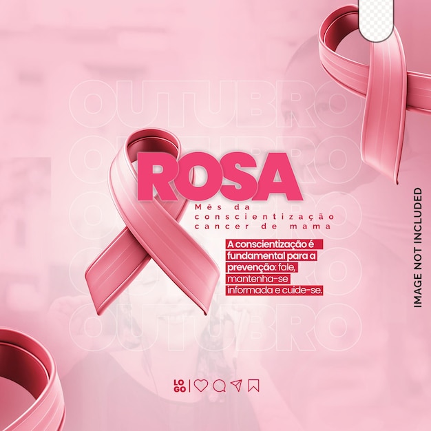 Le modèle de flyer d'Instagram de Psd Outubro Rosa