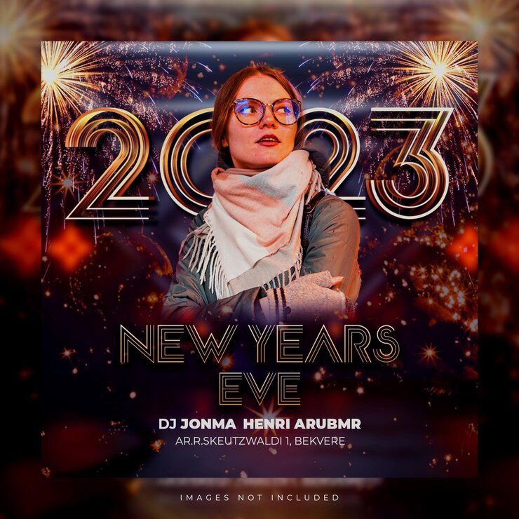 PSD modèle de flyer d'invitation à une fête du nouvel an