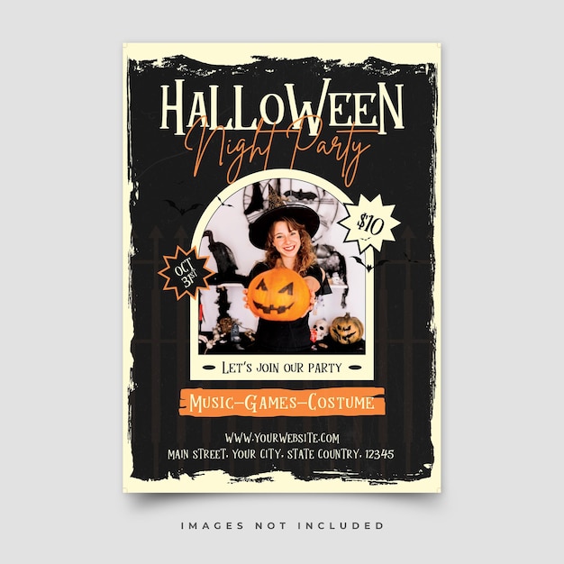 PSD modèle de flyer joyeux halloween