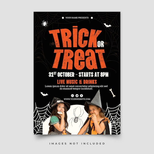 PSD modèle de flyer joyeux halloween