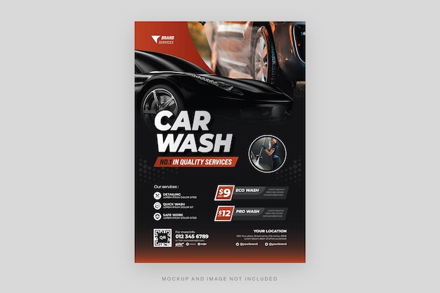 PSD modèle de flyer de lavage de voiture dans psd v1
