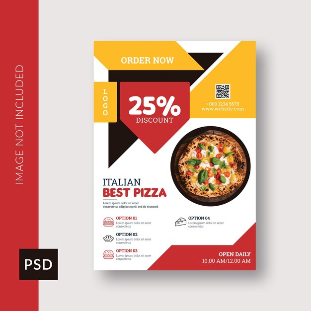 PSD modèle de flyer de magasin de pizza