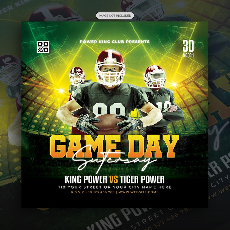 PSD modèle de flyer de match de football