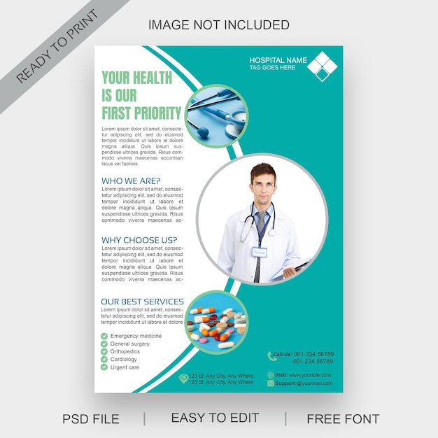 Modèle de flyer médical prêt à imprimer