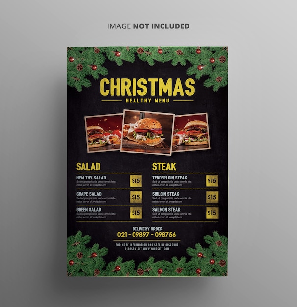 Modèle De Flyer De Menu De Noël