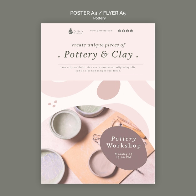 Modèle de flyer de poterie