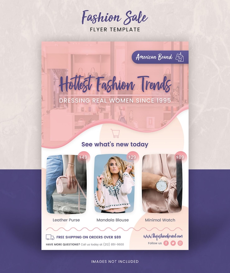 PSD modèle de flyer pour un magasin de mode ou un événement de vente de mode