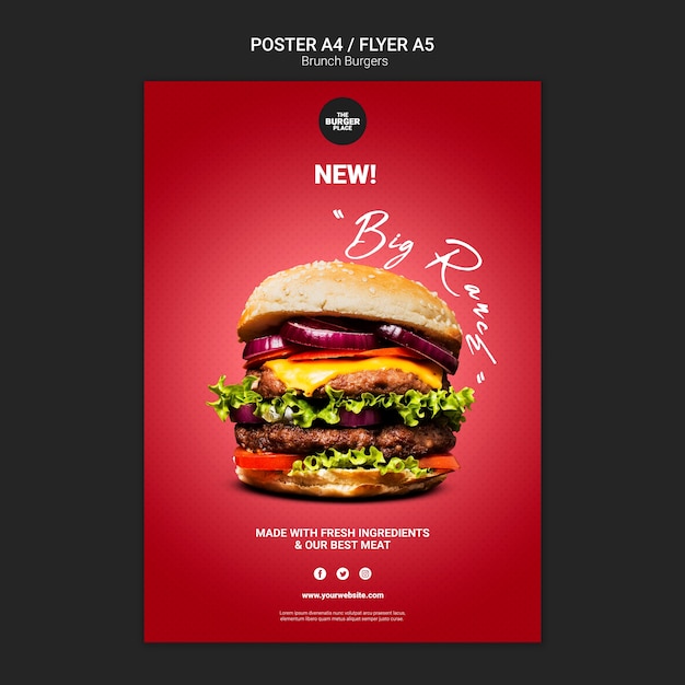Modèle de Flyer pour restaurant burger