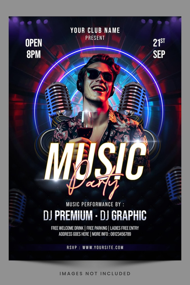 PSD modèle de flyer psd de la fête de la musique