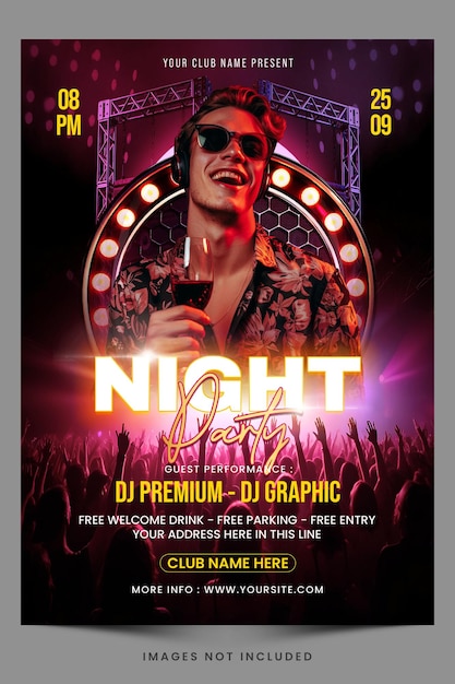 Modèle de flyer PSD de la fête de la musique