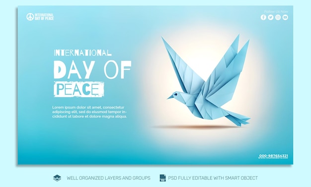 Modèle De Flyer Psd Publication Sur Les Réseaux Sociaux De La Journée Internationale De La Paix