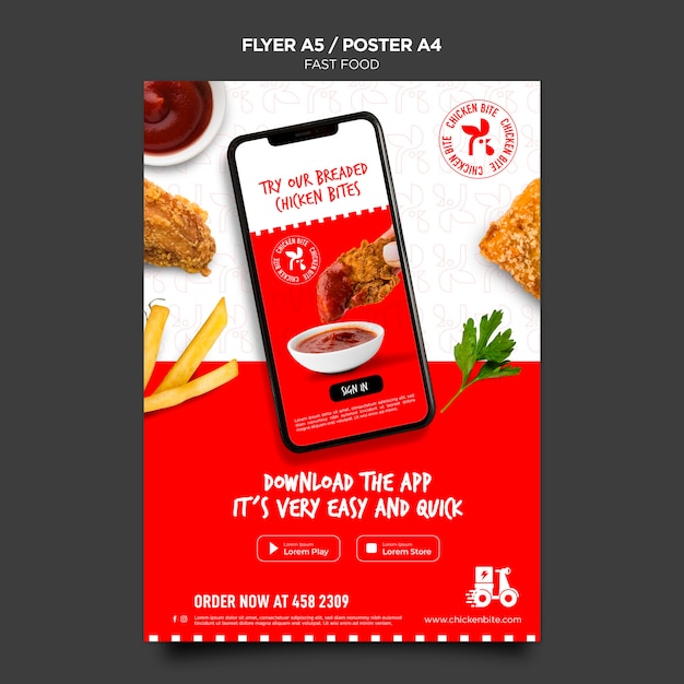 Modèle de flyer de restauration rapide
