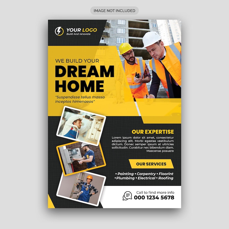 PSD modèle de flyer de services de réparation à domicile