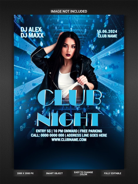 PSD modèle de flyer de soirée de club