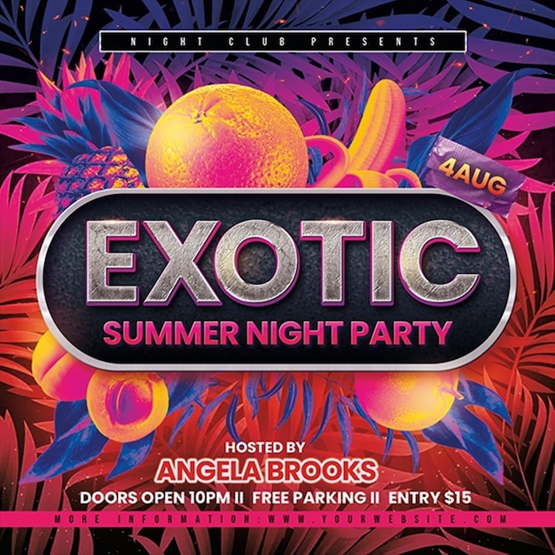 Modèle de flyer de soirée d'été