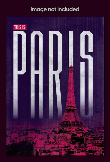 Modèle de flyer de typographie de voyage gratuit Paris