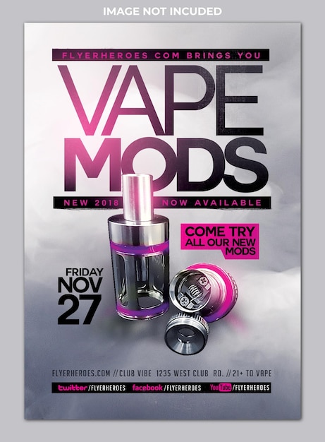 PSD le modèle de flyer de vape mods