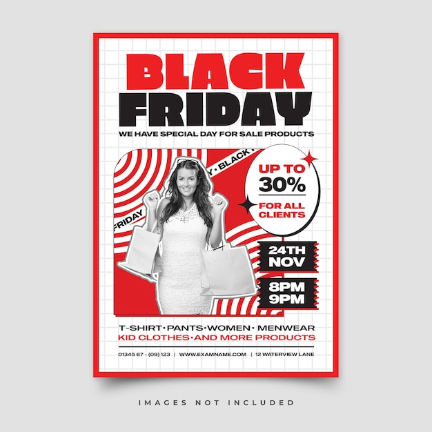 Modèle de flyer de vente du vendredi noir