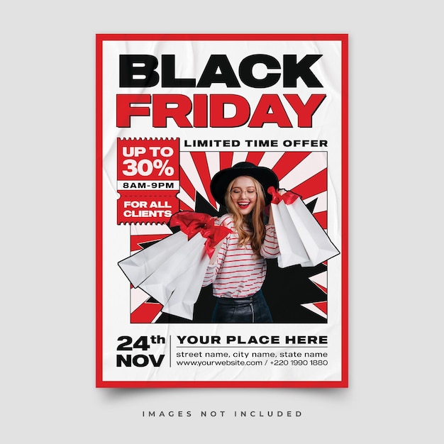 modèle de flyer de vente du vendredi noir