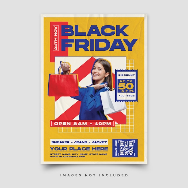 Modèle de flyer de vente du vendredi noir