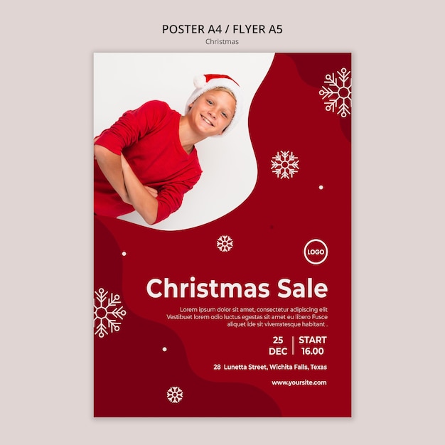 PSD modèle de flyer de vente de noël