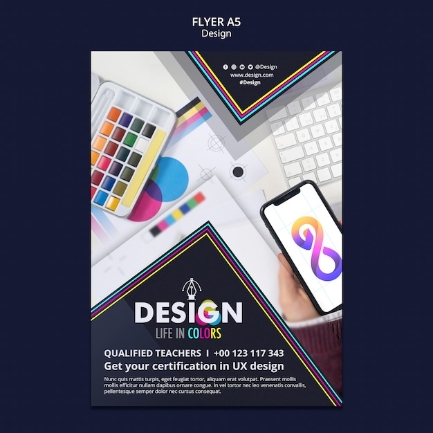 Modèle de flyer vertical de profession de conception graphique