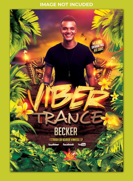 PSD le modèle de flyer de viber trance