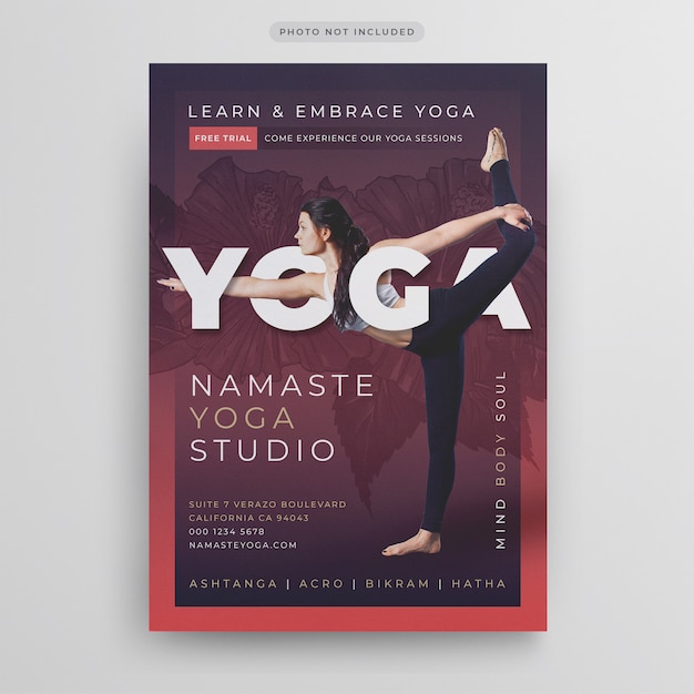 Modèle de Flyer de yoga