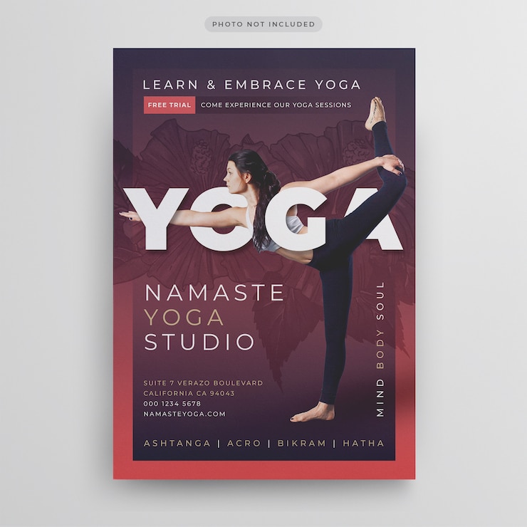 PSD modèle de flyer de yoga