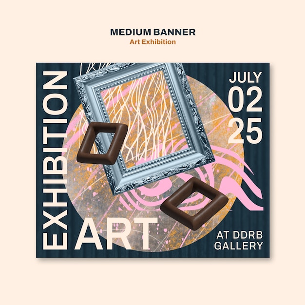 Modèle de galerie d'exposition d'art