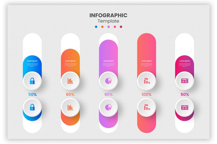 PSD modèle de graphique infographique pourcentage de statistiques