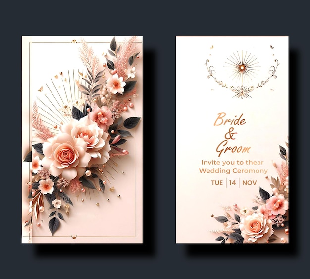 PSD modèle gratuit de conception d'une carte d'invitation de mariage