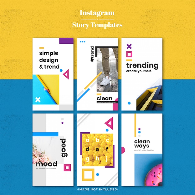Modèle d&#39;histoire de couleur Instragram