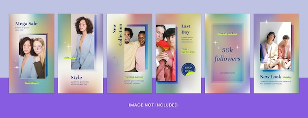 Modèle d'histoire instagram arc-en-ciel vol1