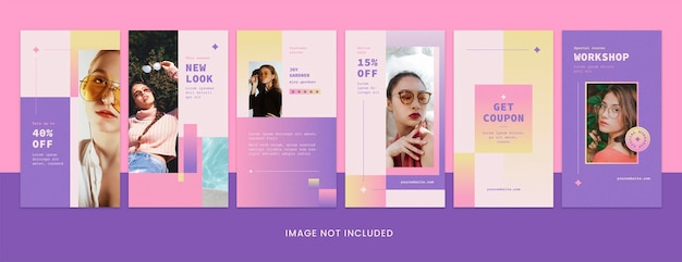 Modèle d'histoire instagram candy glow vol2