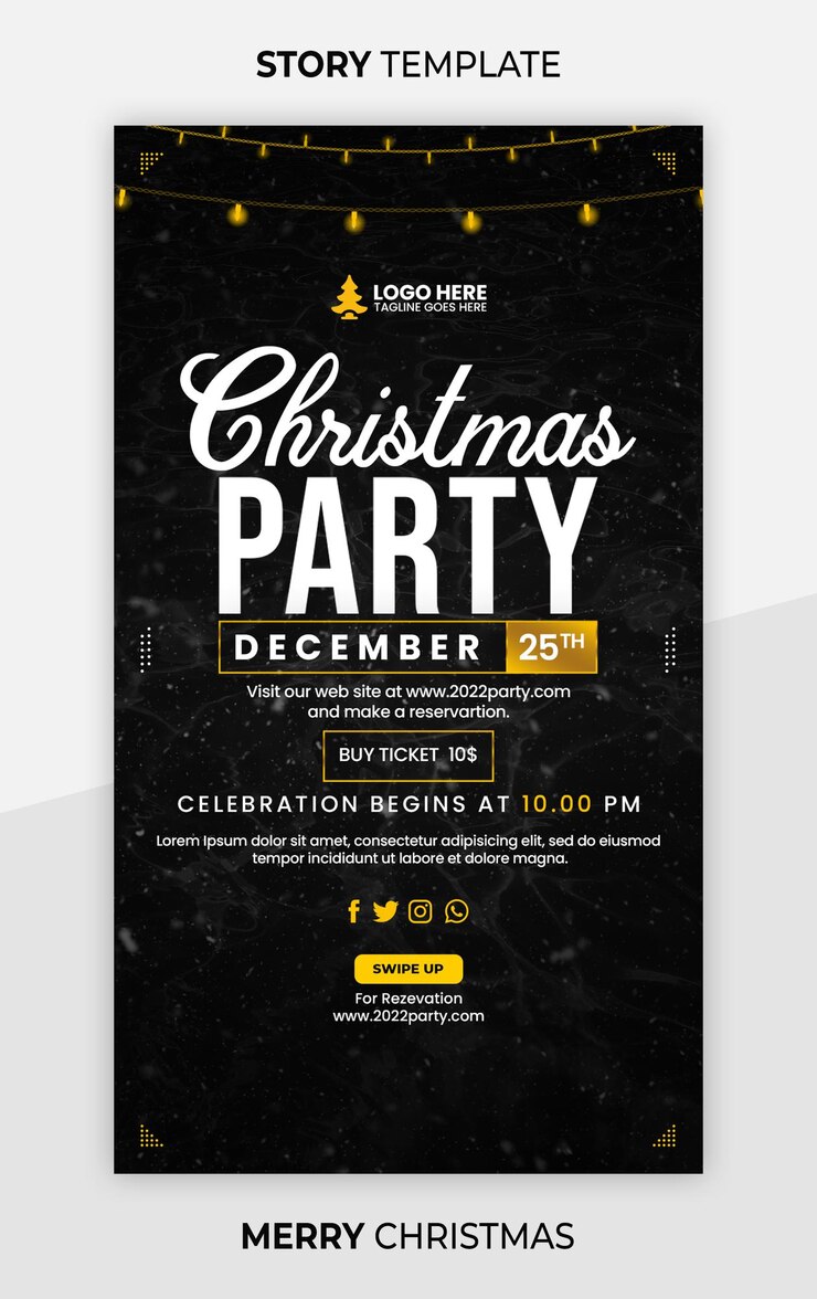 PSD modèle d'histoire instagram de fête de noël