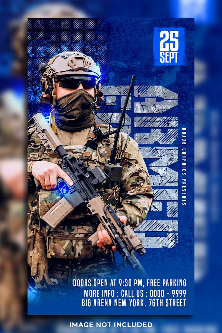 PSD modèle d'histoire instagram des médias sociaux des forces armées