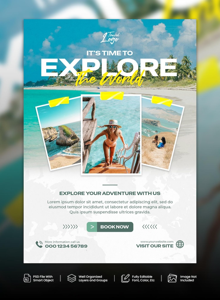 PSD modèle d'histoire de post instagram pour les médias sociaux de voyage et de tourisme
