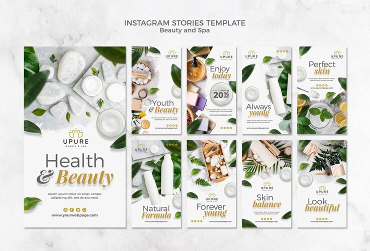 PSD modèle d'histoires instagram beauté et spa