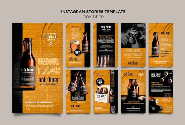 Modèle D'histoires Instagram De Bière Ook