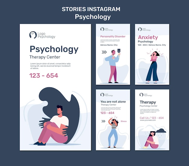 Modèle d'histoires instagram de centre de thérapie