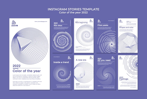 Modèle d'histoires instagram de la couleur de l'année 2022