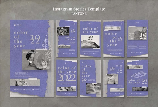PSD modèle d'histoires instagram de la couleur de l'année 2022