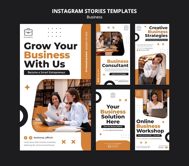 Modèle d'histoires instagram de croissance d'entreprise