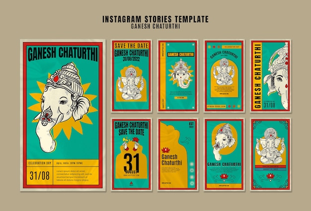 PSD modèle d'histoires instagram design plat onam day