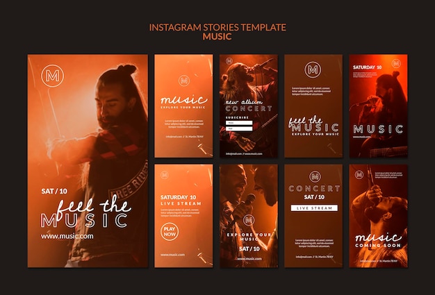 Modèle d'histoires instagram du festival de musique